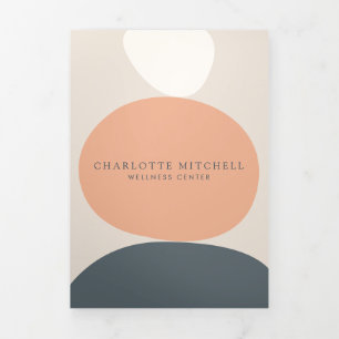 Carte Trois Volets Pierres Zen Abstraites modernes Pêche/Brochure Ble