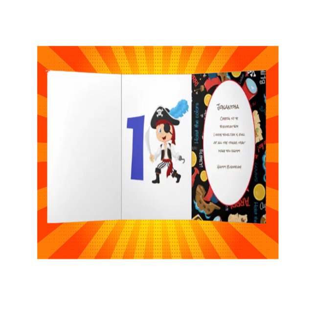 Carte Trois Volets Pirate Birthday Boy Adventure Tri-Fold Card (Ahoy! Your Invitation to a Pirate Birthday Adventure!)