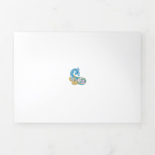 Carte Trois Volets Point, Sherpa Blue, Design de sable doré