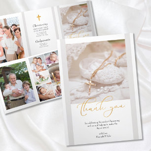 Carte Trois Volets Remerciements pour 10 photos de baptême