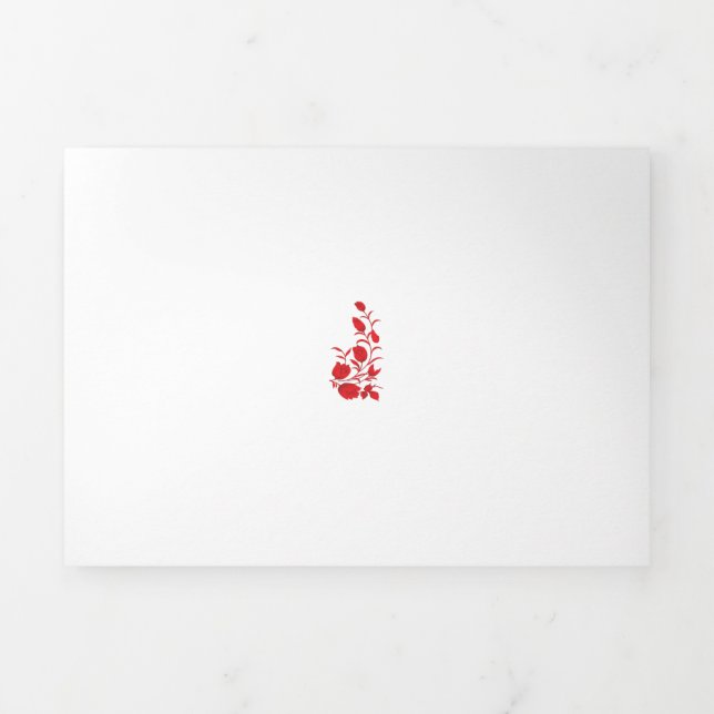 Carte Trois Volets Rose Madder, design floral Thunderbird (Page de couverture)