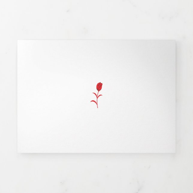 Carte Trois Volets Rose Madder, Rouge lave, design floral (Page de couverture)