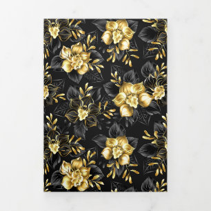Carte Trois Volets Sans couture avec orchidées de bijoux