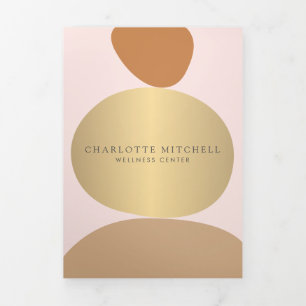 Carte Trois Volets Stones Zen Abstraites modernes Pink Wellness Broch