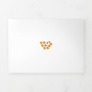 Carte Trois Volets Style Décoratif, Orange Mouillé, Rouge Cornell
