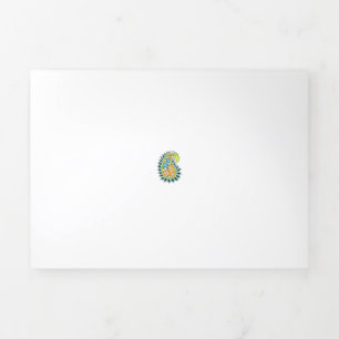 Carte Trois Volets Style Décoratif, Vert Bleu Foncé, Bataille