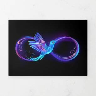 Carte Trois Volets Symbole de Neon Infinity par Glowing Hummingbird