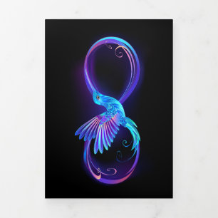 Carte Trois Volets Symbole de Neon Infinity par Glowing Hummingbird