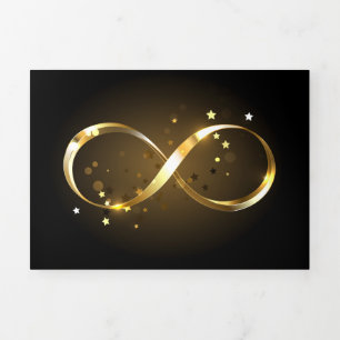 Carte Trois Volets Symbole d'infini doré
