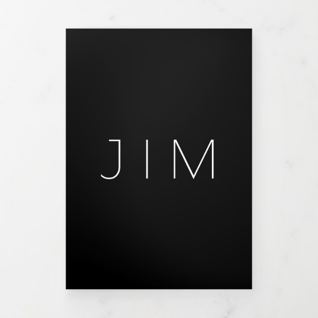 Carte Trois Volets Typographie noir classique Mariage minimal officie (Page de couverture)