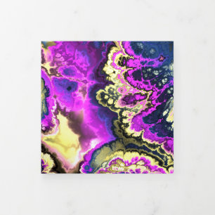Carte Trois Volets Vibrant Trippy Boho Hippie Fractal Marble Art