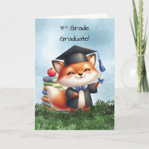 Carte Troisième grade Boy Fox Félicitations