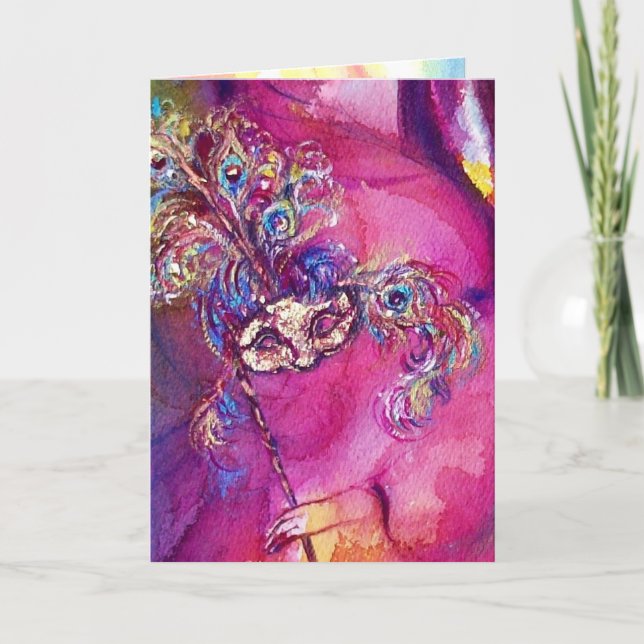 Carte TROISIÈME MASQUE / MASQUREADE VÉNÉTIENNE, violet r (Devant)