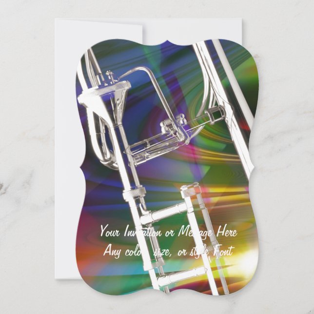 Carte Trombone ou invitation AJOUTER DU TEXTE (Devant)