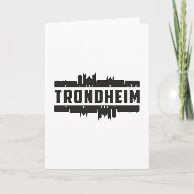 Carte Trondheim Norway City Skyline Cityscape Trip Cadea (Devant)