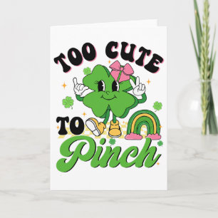 Carte Trop mignon pour pincer le trèfle lutin fille enfa