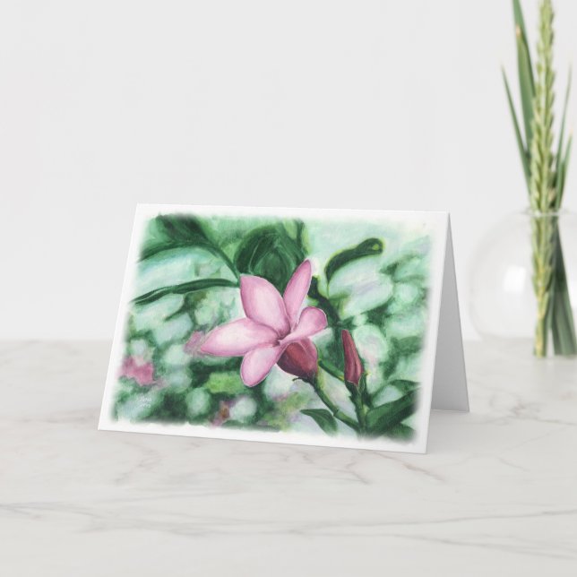 Carte Tropcal Reflection watercolor art greeting card (Devant)