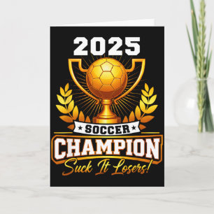 Carte Trophée de champion de football drôle 2025