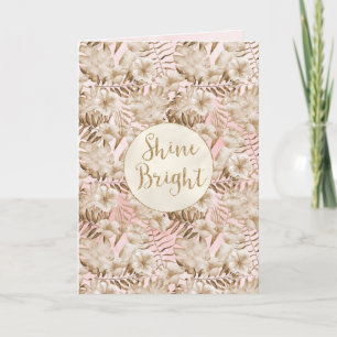 Carte Tropical Feuille Cream Blush Gold Parties scintill