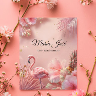 Carte Tropical Flamingo Quinceañera, sur mesure