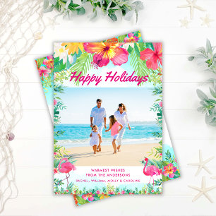 Carte Tropical Happy Holidays Coastal Photo Holida