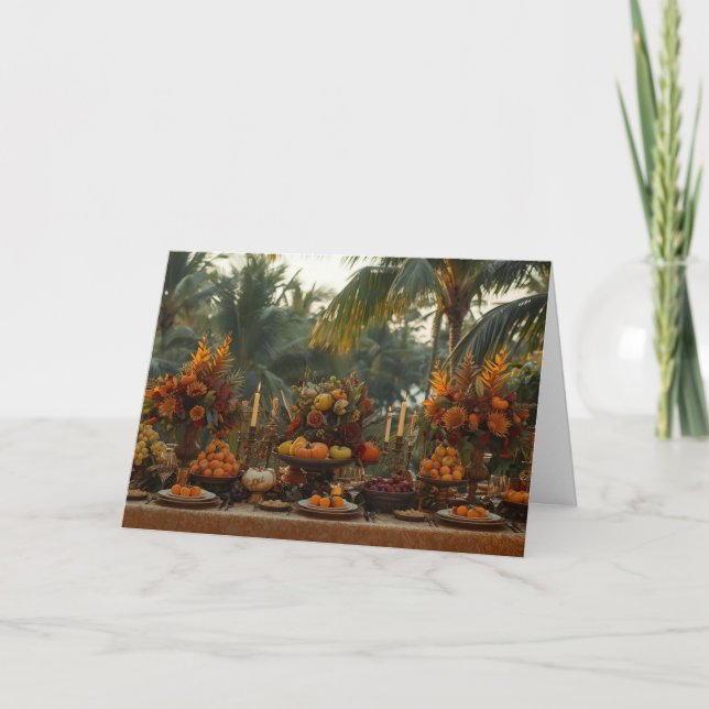 Carte 🍂 Tropical Harvest Feast – Thanksgiving Card (Devant)