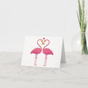 Carte Tropical rose Flamant rose Amour Bonjour Penser de