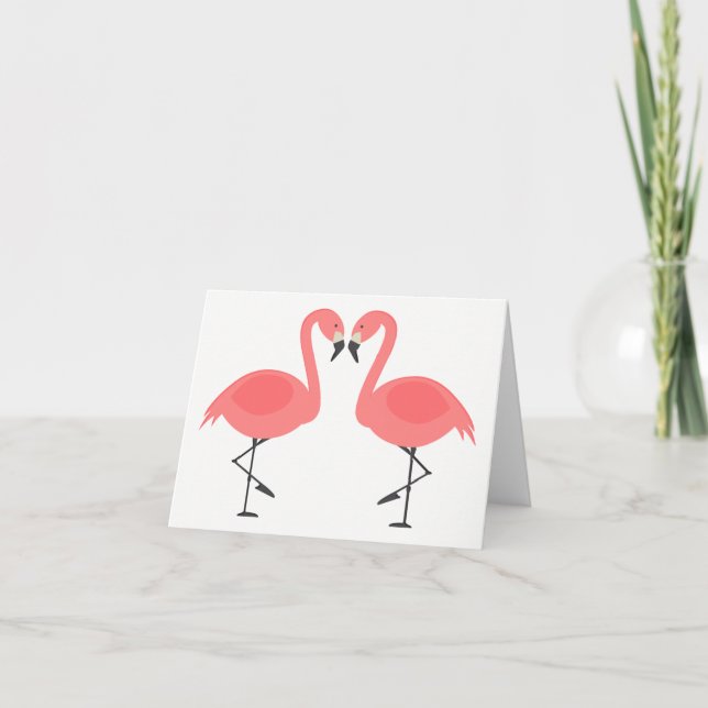 Carte Tropical rose Flamant rose Amour Bonjour Penser de (Devant)