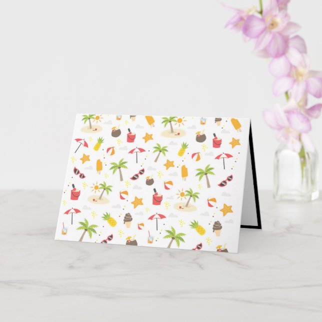 Carte Tropical Summer Beach Vacances Motif Design (Orchidée)