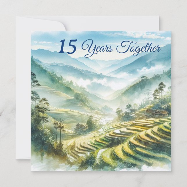 Carte Tropical Vietnam Destination Bleu Blanc Classique (Devant)