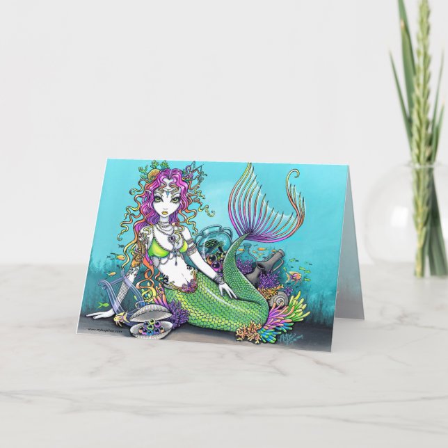 Carte tropicale de sirène d'arc-en-ciel de Lyra (Devant)