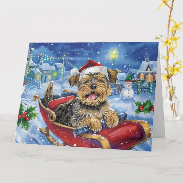 Carte Trottinette Terrier de la Baie de Chesapeake Neige (Fleur jaune)