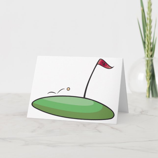 Carte Trou de putting Golf Green avec drapeau 18 (Devant)