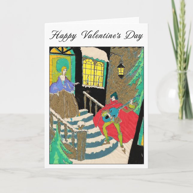 Carte Troubadour de la Saint-Valentin (Devant)