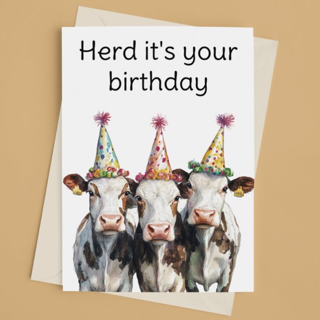 Carte Troupeau de vaches C'est ton anniversaire drôle (Créateur téléchargé)