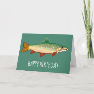 Carte Trout fish birthday art