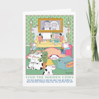 Carte TROUVER LES VACHES CACHÉES Anniversaire