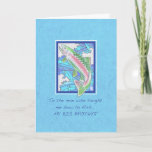Carte Trouvez le birman de Big Brother<br><div class="desc">This whimsical card features a rainbow trout swimming up a frothy stream, and says "To the man who taught me how to fish. . . MY BIG BROTHER" And on the inside, "You helped me bait my hook, cast my line, and untangle my messes. Je vous félicite. Happy Birthday !...</div>