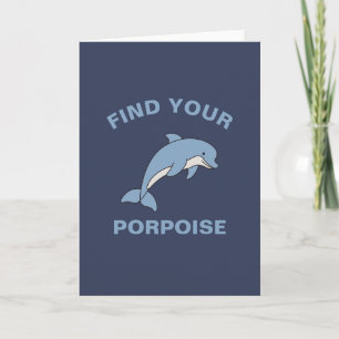 Carte Trouvez votre marsouin Funky Ocean Sea Animal Fish