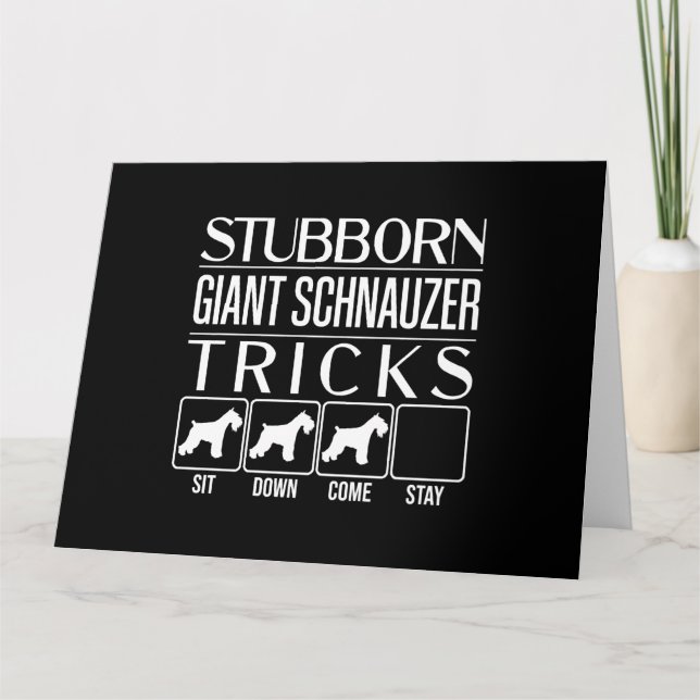 Carte Trucs de Schnauzer Géant Stubborn, Schna Géant Fun (Devant)