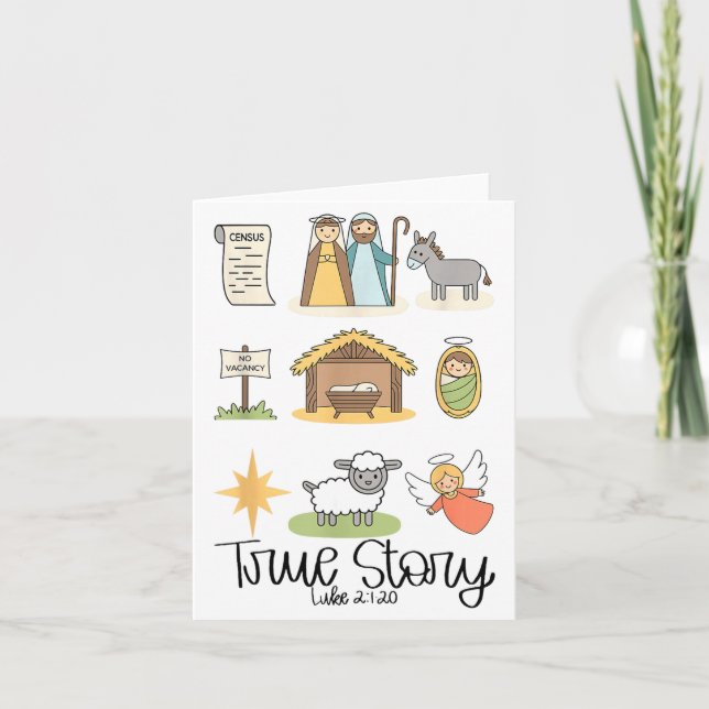 Carte True Story Jesus Nativity Christian Christmas  (Devant)