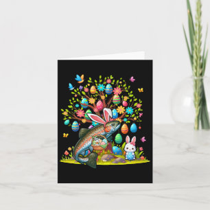 Carte Truite Poisson lapin Oeufs de Pâques Cute Costume