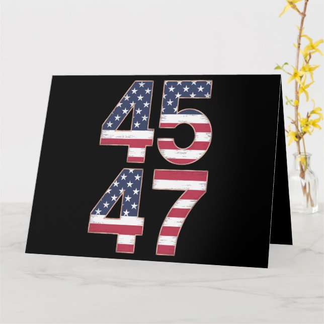 Carte Trump 2024 45 47 Vintage (Fleur jaune)