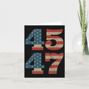 Carte Trump 2024 45 47 Vintage American Flag Retro 4547
