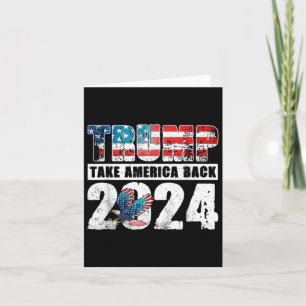 Carte Trump 2024 - Drapeau de l'Amérique 4 juillet Trum