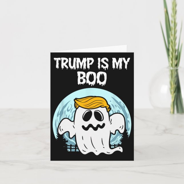 Carte Trump 2024 Hair drôle Fantôme Halloween Boo (Devant)