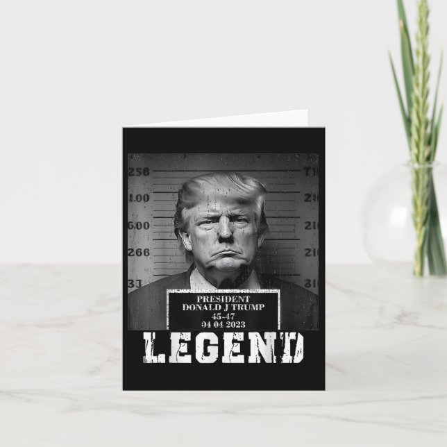 Carte Trump 2024 Mugshot Président Légende (Devant)