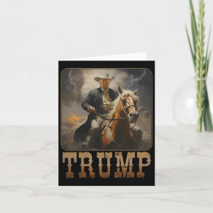 Carte Trump 2024 Président Cowboy Riding Horse Western U