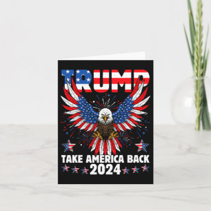 Carte Trump 2024 Reprendre l'Amérique Drapeau américain 