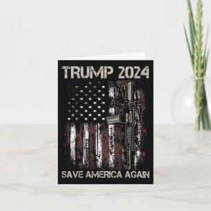 Carte Trump 2024 Sauvez à nouveau l'Amérique un pistolet